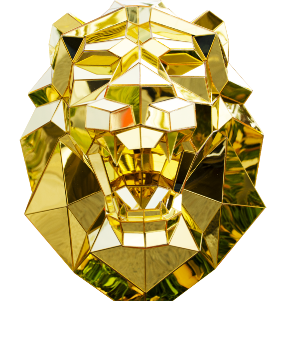 Зеркальная маска Льва золото